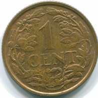 1 CENT 1968 NIEDERLÄNDISCHE ANTILLEN Bronze Fish Koloniale Münze #S10792.D.A - Niederländische Antillen
