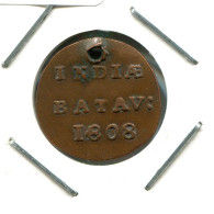 1808 BATAVIA VOC 1/2 DUIT NETHERLANDS INDIES Koloniale Münze #VOC2076.10.U.A - Indes Néerlandaises