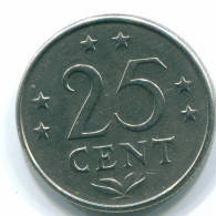 25 CENTS 1970 NETHERLANDS ANTILLES Nickel Colonial Coin #S11422.U.A - Niederländische Antillen