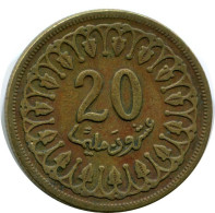 20 MILLIMES 1960 TUNISIA Islamic Coin #AH878.U.A - Túnez