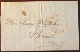 Etats-Unis, Lettre De Boston 19.9.1830 Pour Ipswich - (B1386) - Marcofilie