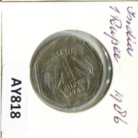 1 RUPEE 1986 INDIA Moneda #AY818.E.A - India