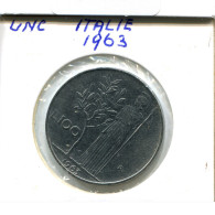 100 LIRE 1963 ITALIE ITALY Pièce #AW632.F.A - 100 Liras