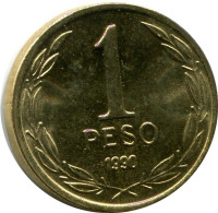 1 PESO 1990 CHILE UNC Münze #M10077.D.A - Cile