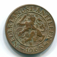 1 CENT 1965 ANTILLES NÉERLANDAISES Bronze Fish Colonial Pièce #S11124.F.A - Niederländische Antillen