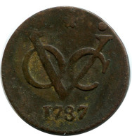 1737 WEST FRIESLAND VOC DUIT INDES NÉERLANDAIS NETHERLANDS Koloniale Münze #VOC1428.11.F.A - Indes Neerlandesas