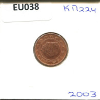 1 EURO CENT 2003 BÉLGICA BELGIUM Moneda #EU038.E.A - Bélgica