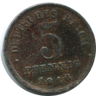 5 PFENNIG 1916 F GERMANY Coin #AE302.U.A - 5 Pfennig