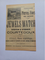 Ancienne Publicité Horlogerie JEWEL WATCH COURTEDOUX BERNE SUISSE 1914 - Suiza
