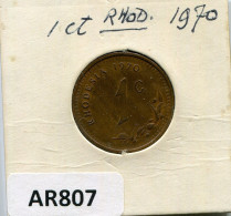 1 CENT 1970 RHODESIEN RHODESIA Münze #AR807.D.A - Rhodesië