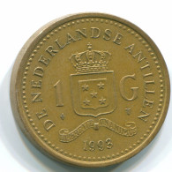 1 GULDEN 1993 ANTILLAS NEERLANDESAS Aureate Steel Colonial Moneda #S12156.E.A - Antillas Neerlandesas