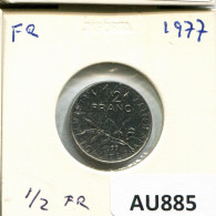 1/2 FRANC 1977 FRANCIA FRANCE Moneda #AU885.E.A - 1/2 Franc