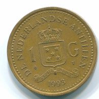 1 GULDEN 1993 ANTILLES NÉERLANDAISES Aureate Steel Colonial Pièce #S12171.F.A - Niederländische Antillen