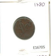 1790 UTRECHT VOC DUIT IINDES NÉERLANDAIS NETHERLANDS NEW YORK COLONIAL PENNY #E16705.8.F.A - Niederländisch-Indien