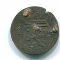 1 CENT 1838 NIEDERLANDE OSTINDIEN INDONESISCH Copper Koloniale Münze #S11689.D.A - Indes Néerlandaises