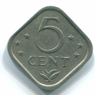 5 CENTS 1984 NETHERLANDS ANTILLES Nickel Colonial Coin #S12365.U.A - Netherlands Antilles