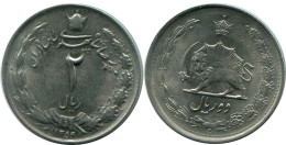 IRANÍ 2 RIALS 1975 / 1354 Islámico Moneda #AP213.E.A - Irán