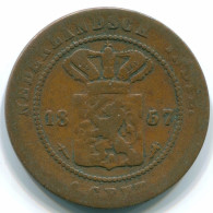 1 CENT 1857 NETHERLANDS EAST INDIES INDONESIA Copper Colonial Coin #S10041.U.A - Indes Néerlandaises