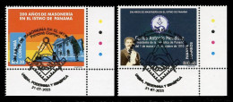 PANAMA (2023) 200 Años Masonería En Istmo Panamá, Freemasonry, Franc-maçonnerie, Freimaurerei- Stamps First Day Postmark - Panamá