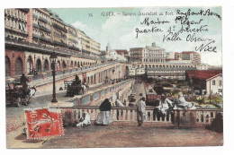 CPA écrite En 1912 - ALGER - Rampes Descendant Au Port - N° 34 - Animé - - Alger