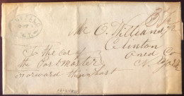 Etats-Unis, Lettre De Buffalo 2.10.1838 - Achemineur Manuscrit + "this In Hast" Envoi à La Hâte - (B1392) - Storia Postale