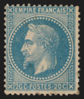 N°29A, Napoléon Lauré 20c Bleu, Type I, Neuf * - BEAU D'ASPECT - 1863-1870 Napoleone III Con Gli Allori