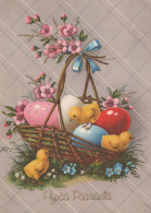 PASQUA POLLO UOVO Vintage Cartolina CPSM #PBO608.A - Pasqua