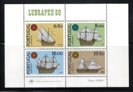 Portugal Stamps 1980 "Lubrapex 80" Condition MNH #1492-1495 (minisheet+stamps) - Unused Stamps