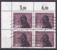 BRD 1967 Mi. Nr. 537 Eckrand Viererblock Vollstempel O/used (BRD1-5) - Gebraucht