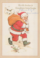 PAPÁ NOEL NAVIDAD Fiesta Vintage Tarjeta Postal CPSM #PAK551.A - Santa Claus