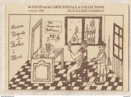 8AK3900 ILLIERS COMBRAY 6e SALON DE LA CARTE POSTALE MAISON DUPUIS BARBIER  CARTE DOUBLE  2  SCAN - Illiers-Combray