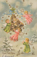 ANGELO Buon Anno Natale Vintage Cartolina CPSMPF #PAG849.A - Angels
