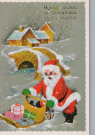 WEIHNACHTSMANN SANTA CLAUS WEIHNACHTSFERIEN Vintage Postkarte CPSM #PAK744.A - Santa Claus