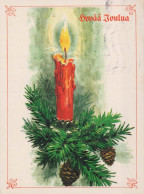 Feliz Año Navidad VELA Vintage Tarjeta Postal CPSM #PBN686.A - Nieuwjaar