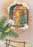 Feliz Año Navidad PÁJARO Vintage Tarjeta Postal CPSM #PBM620.A - Nieuwjaar