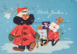 PAPÁ NOEL Feliz Año Navidad GNOMO Vintage Tarjeta Postal CPSM #PBL824.A - Santa Claus
