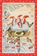 WEIHNACHTSMANN SANTA CLAUS Neujahr Weihnachten GNOME Vintage Ansichtskarte Postkarte CPSM #PBL737.A - Santa Claus