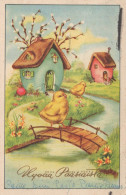 OSTERN HUHN EI Vintage Ansichtskarte Postkarte CPA #PKE090.A - Pâques