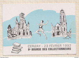 8AK3910 CERISAY   8e BOURSE DES COLLECTIONNEURS  1992 Illustratieur  E GARNIER  2  SCANS - Cerizay