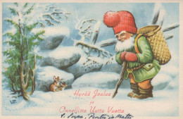 WEIHNACHTSMANN SANTA CLAUS Neujahr Weihnachten GNOME Vintage Ansichtskarte Postkarte CPSMPF #PKD194.A - Santa Claus