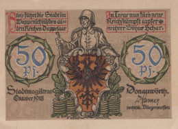 50 PFENNIG 1918 Stadt DONAUWoRTH Bavaria DEUTSCHLAND Notgeld Banknote #PD420 - [11] Emissioni Locali