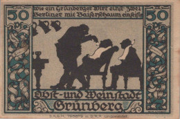 50 PFENNIG 1914-1924 Stadt GRÜNBERG Niedrigeren Silesia UNC DEUTSCHLAND Notgeld #PD071 - Lokale Ausgaben