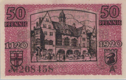 50 PFENNIG 1920 Stadt FREIBURG IM BREISGAU Baden UNC DEUTSCHLAND Notgeld #PA591 - [11] Local Banknote Issues