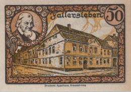 50 PFENNIG 1920 Stadt FALLERSLEBEN Hanover UNC DEUTSCHLAND Notgeld #PA568 - [11] Local Banknote Issues