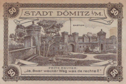50 PFENNIG 1920 Stadt DoMITZ Mecklenburg-Schwerin UNC DEUTSCHLAND Notgeld #PH162 - [11] Local Banknote Issues