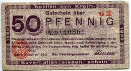 50 PFENNIG 1920 Stadt COLOGNE Rhine DEUTSCHLAND Notgeld Papiergeld Banknote #PL856 - [11] Local Banknote Issues