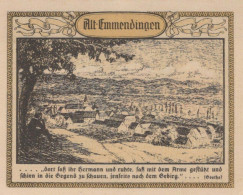 50 PFENNIG 1921 Stadt EMMENDINGEN Baden UNC DEUTSCHLAND Notgeld Banknote #PA539 - [11] Emissioni Locali