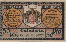 50 PFENNIG 1921 Stadt ELLRICH Saxony UNC DEUTSCHLAND Notgeld Banknote #PB196 - [11] Local Banknote Issues
