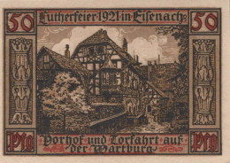 50 PFENNIG 1921 Stadt EISENACH Thuringia UNC DEUTSCHLAND Notgeld Banknote #PC409 - [11] Emisiones Locales