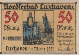 50 PFENNIG 1921 Stadt CUXHAVEN Hamburg UNC DEUTSCHLAND Notgeld Banknote #PA408 - [11] Emisiones Locales
